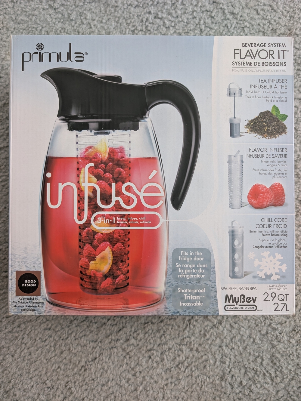 Primula Infuse 3-in-1 Beverage Pitcher - Black